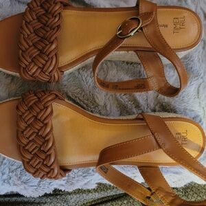 Time and Tru Women's Brown Braided Sandals